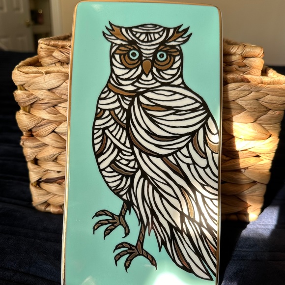 Patch NYC Owl Rectangle Porcelain Tray in a box 9.5" X 5" Design By Alison - Picture 1 of 5